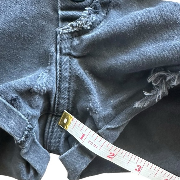 One Teaspoon Black Harlets Distressed Button Fly Shorts Size 22 - Picture 9 of 13